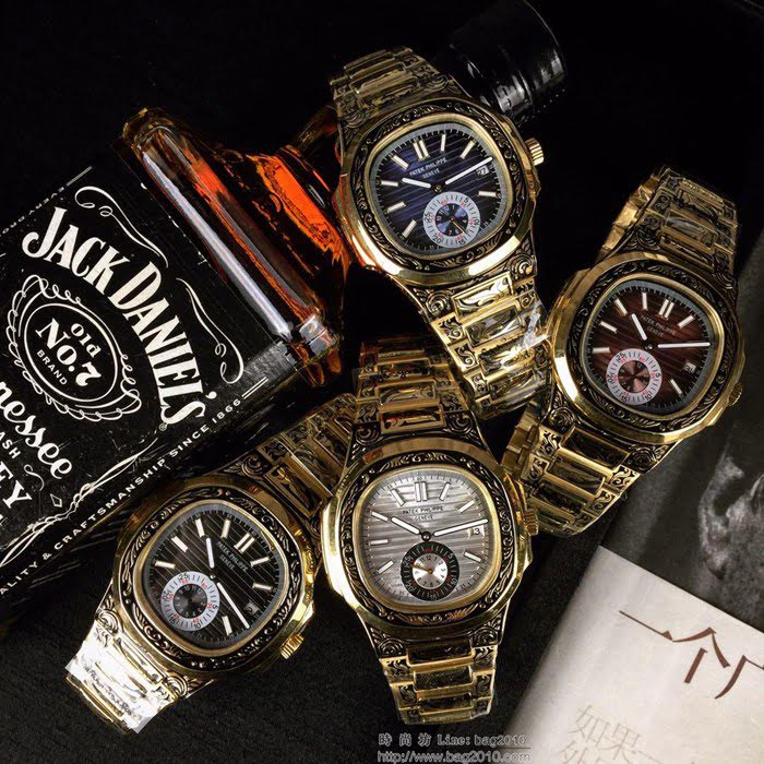 百達翡麗PATEK PHILPPE 鸚鵡螺系列 全自動機械機芯 精鋼雕花錶帶 男士腕表  wssb4277